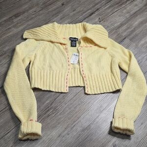 2004 Nwt Wet Seal Light Yellow Cropped Cardigan